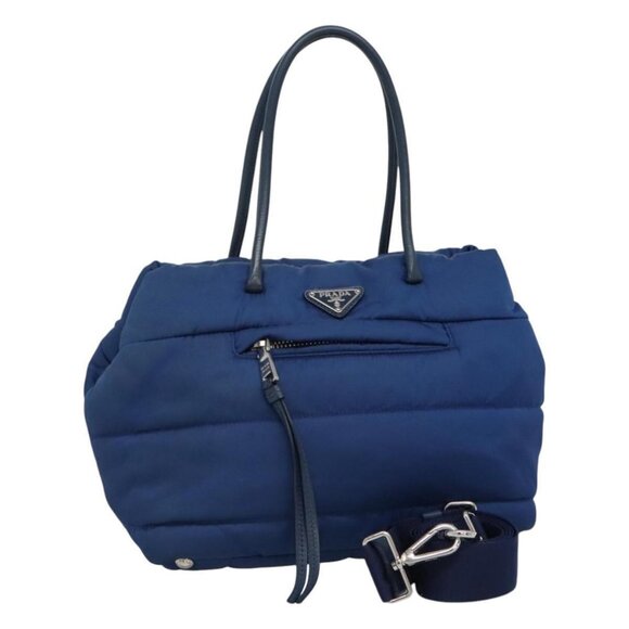 PRADA Hand Bag Nylon 2way Blue Auth 114477 - Picture 1 of 15